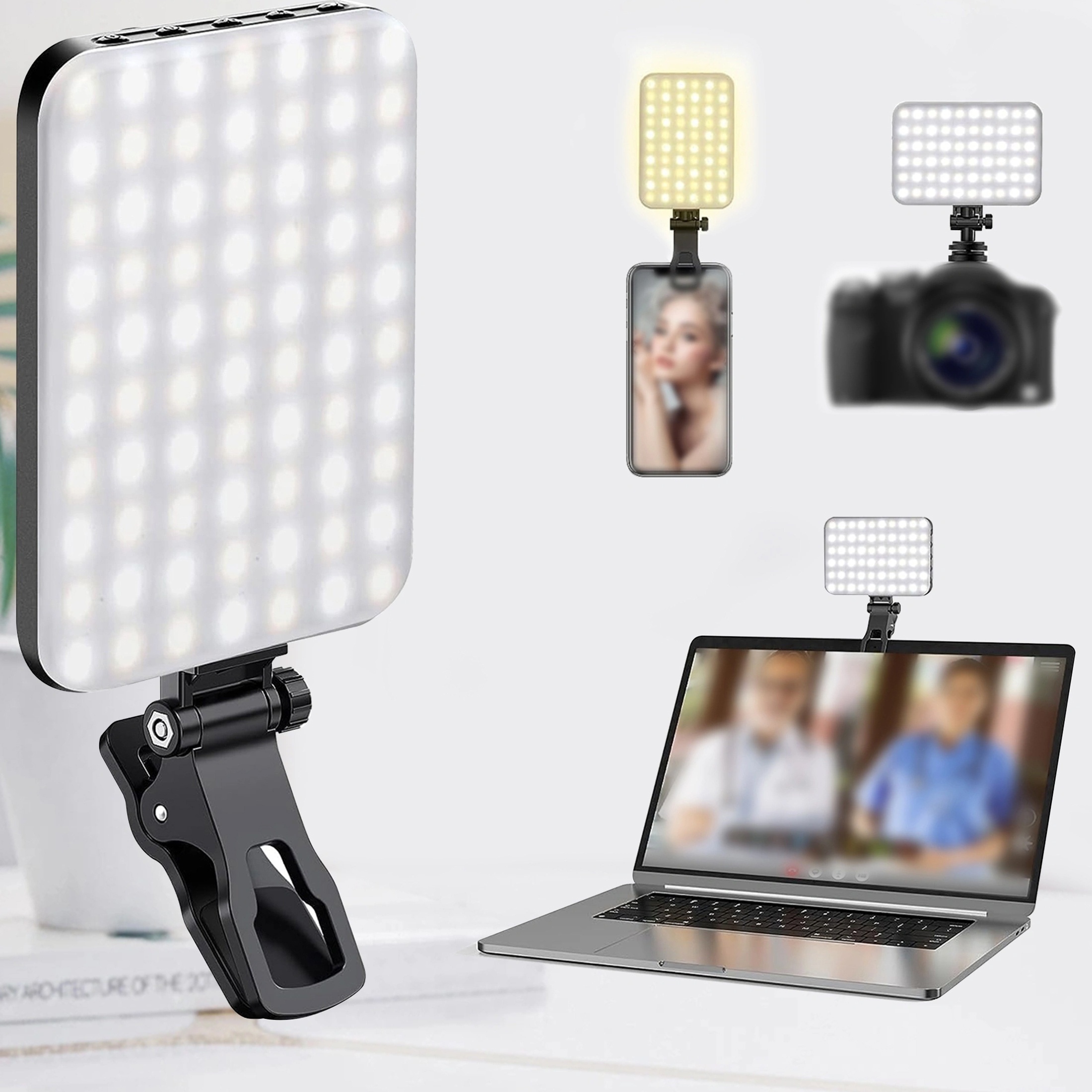  King Ma Luz portátil para selfie, 3 modelos de luz LED