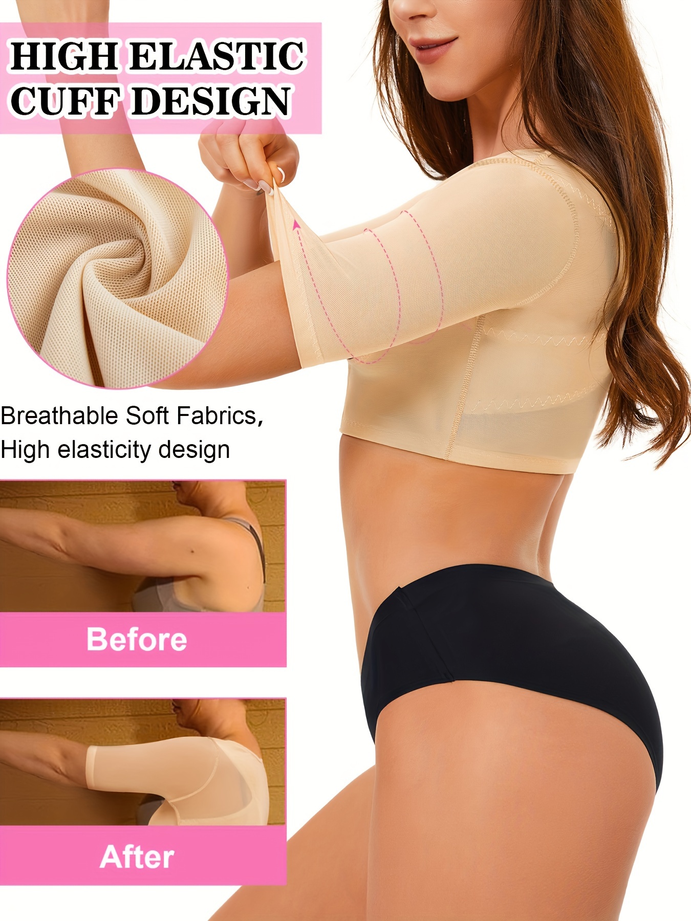 Women Compression Arm Shaper Long Sleeves Shoulder Massage Back