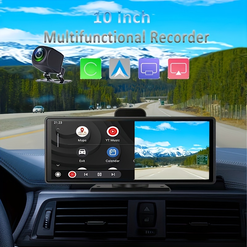  Cámara de espejo retrovisor para automóvil, cámara de espejo  retrovisor inteligente Full HD 1080P de 4.3 pulgadas para automóviles,  camiones, SUV, cámaras duales, sensor G integrado, asistencia de  estacionamiento y soporte