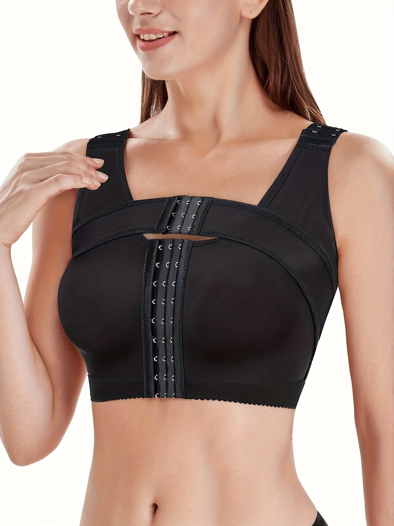 Lingerie Wireless Sports Sexy Lace Breathable Bra Adjustment Type Push-Up  Front Row Cross Side Buckle Side Chest Running Vest