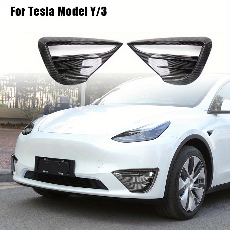 Carbon Fiber Side Window Louver Shutter Cover Trim For Tesla Model Y  2020-2023