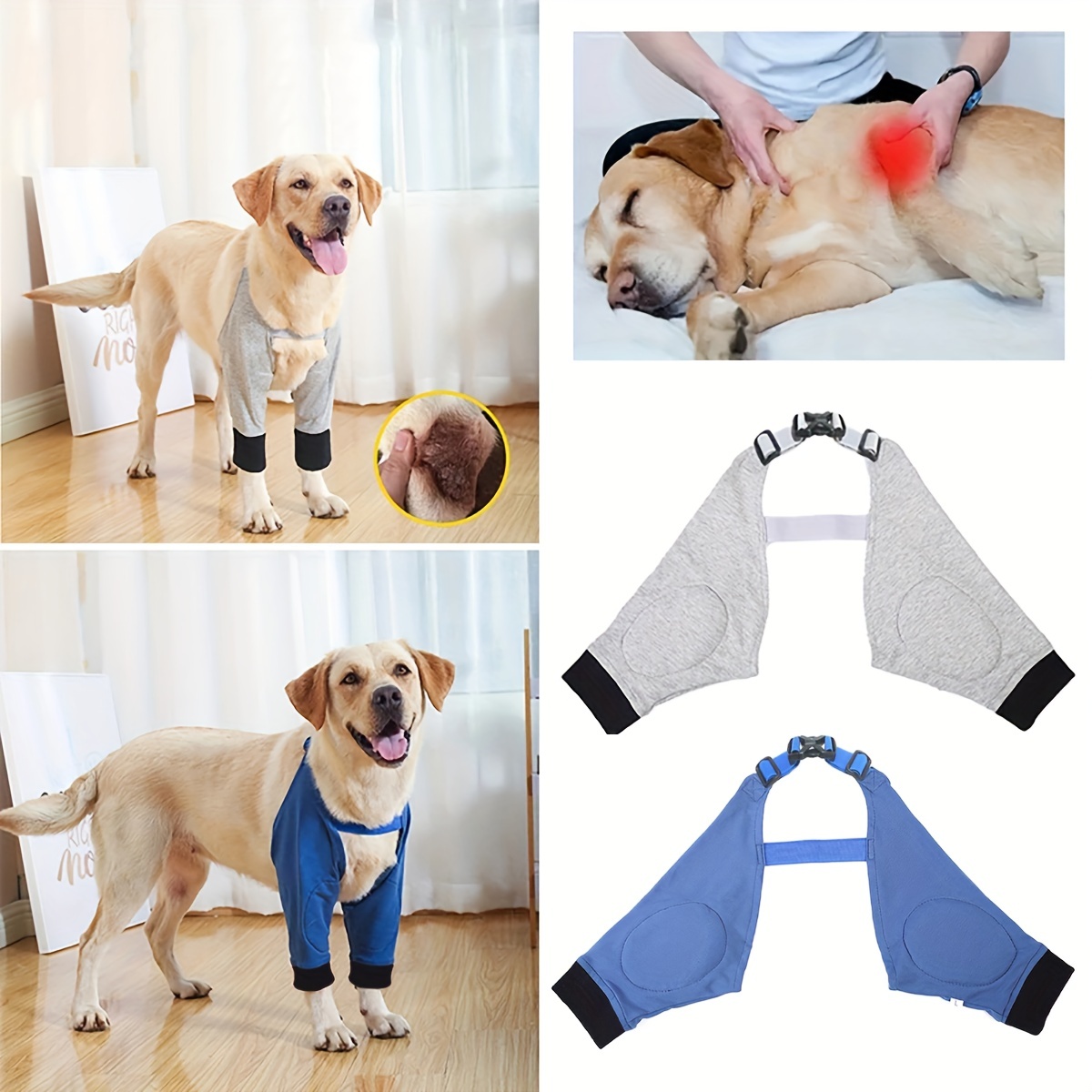  Rear Dog Leg Brace One Pair Heals Hock Joint Wrap Sleeve for  Hind Legs(XL/Grey) : Pet Supplies
