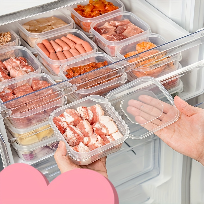 Frozen Meat Box, Transparent Fresh-keeping Box, Refrigerator Fruit  Vegetable Crisper, Dumpling Meat Eggs Ginger Garlic Green Onion Food  Storage Containers, Home Kitchen Utensil - Temu