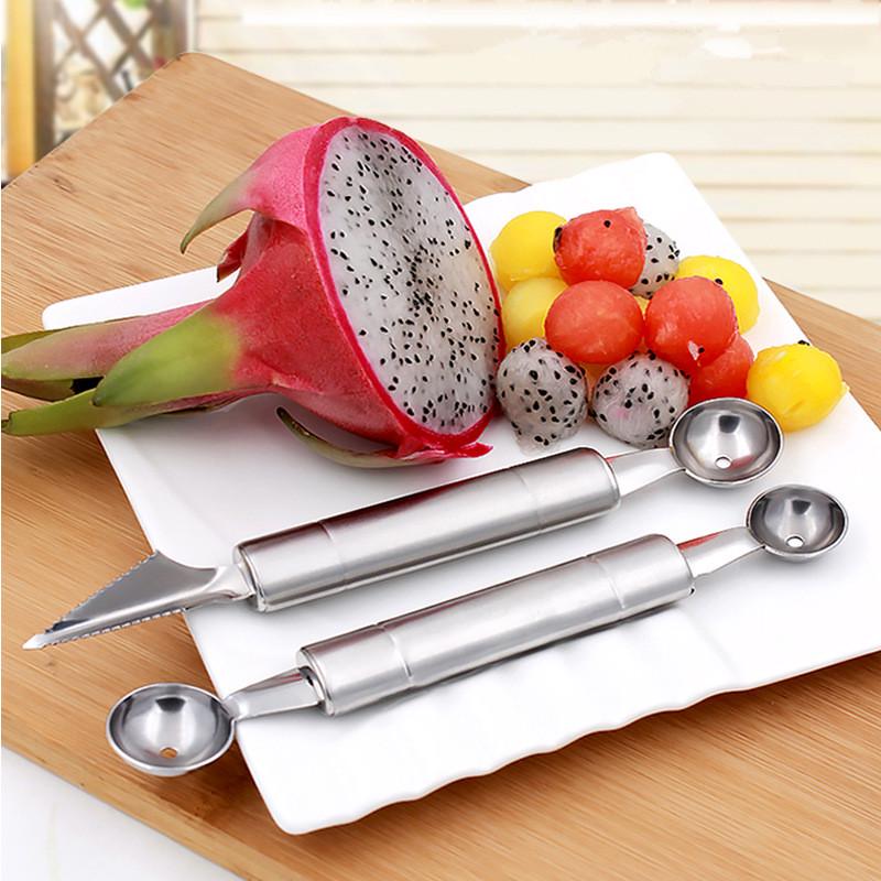 Double-Ended Stainless Steel Ice Cream Watermelon Baller Scoop Spoons Knife  - China Watermelon Baller Scoop Spoons Knife and 2 in 1 Double-Ended Spoons  Knife price