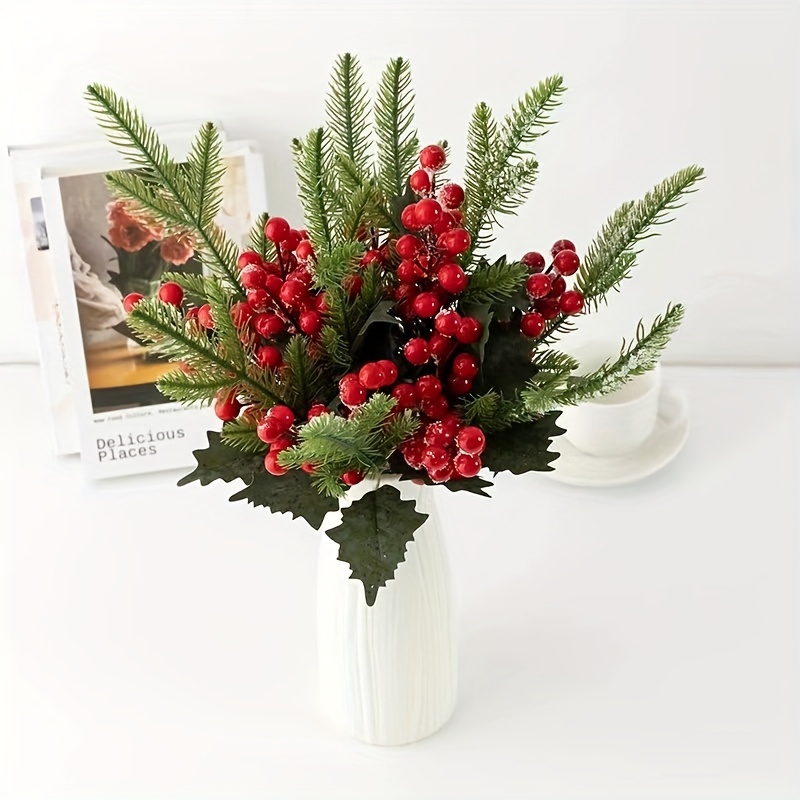 Home Decor Small Fake Flowers Christmas Red Fruit Berry Bean Bouquet Branch  Simulation Flower Bean Artificial Decorations - China Christmas Decoration  and Christmas Tree price
