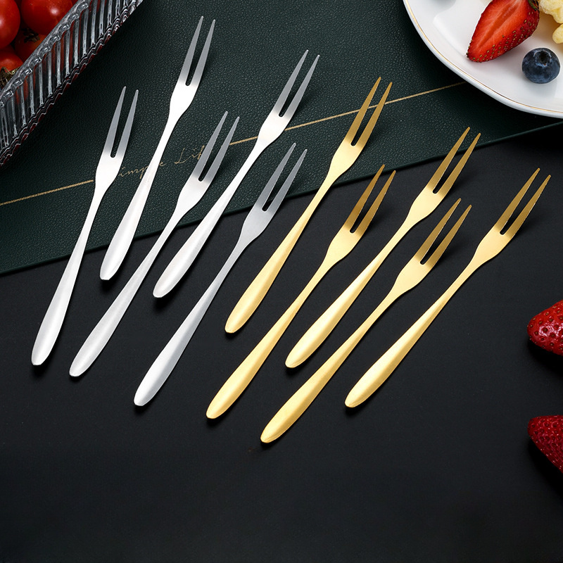 Cake Fork, Pastry Fork, Knife Edge Fork - Pearl White Disposable Fork, 3 Prong, 1 Prong with A Knife Edge - Perfect for Serving Cakes - 4 - Plastic