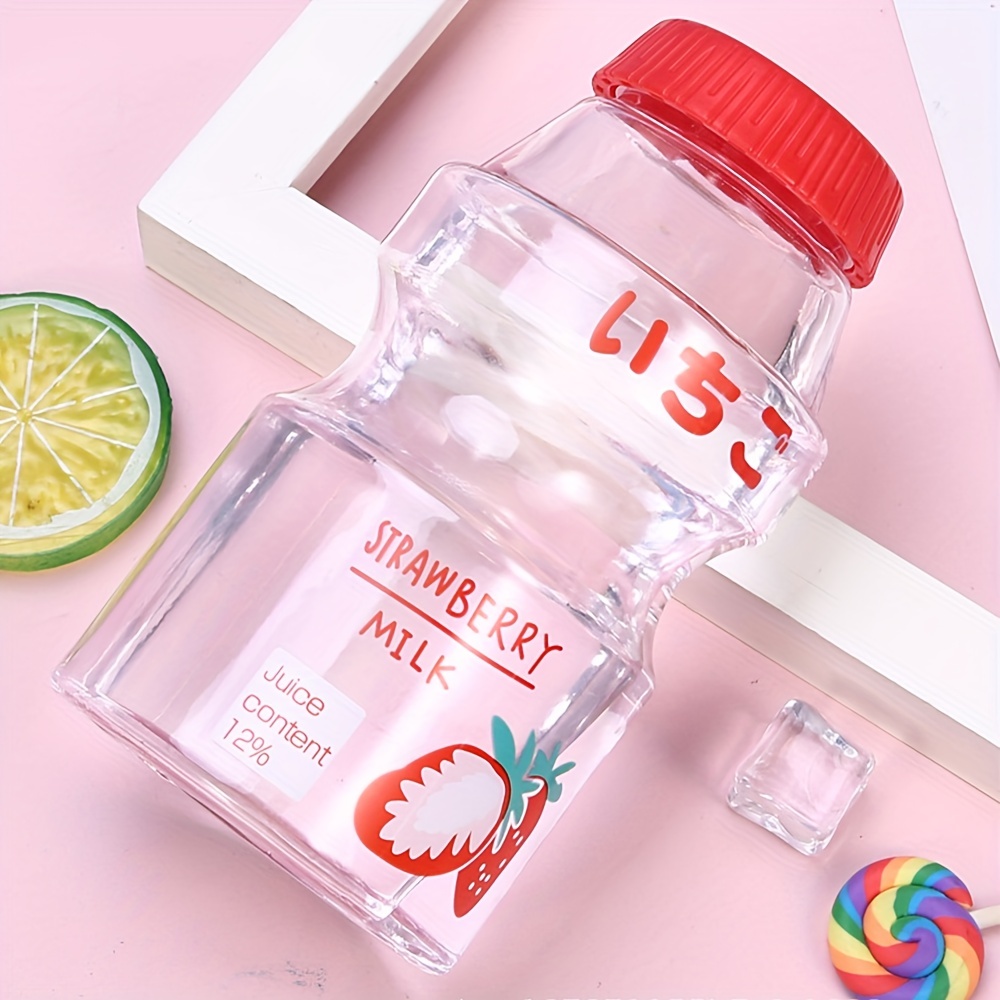 Unique Mini Cute Water bottles Milk Box Shape Transparent Plastic Cart –  TheTrendWillOut