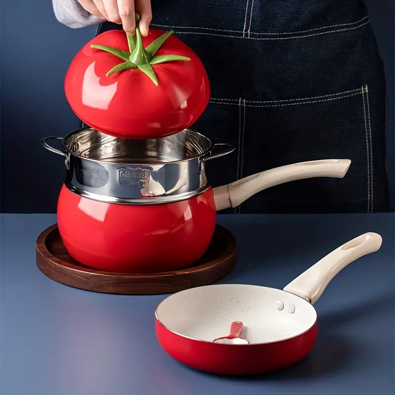 Fruit Tomato Shape Frying Pan Cooking Pot Saucepan Nonstick - Temu