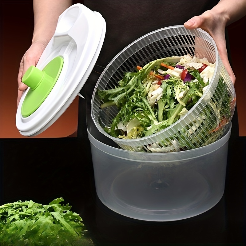 Large Salad Spinner - Manual Vegetable Washer And Dryer - Effortlessly  Remove Excess Water For Crisp And Fresh Salads - Temu