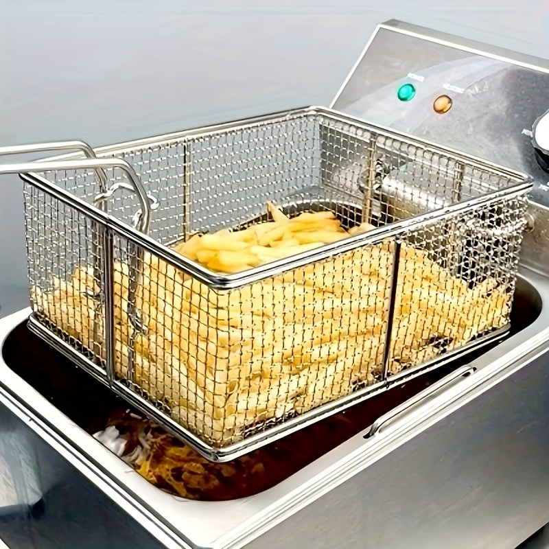 Fryer, Contemporary Design Electric Deep Fryer With Basket & Removable Lid  With View Window, Magnetic Plug
