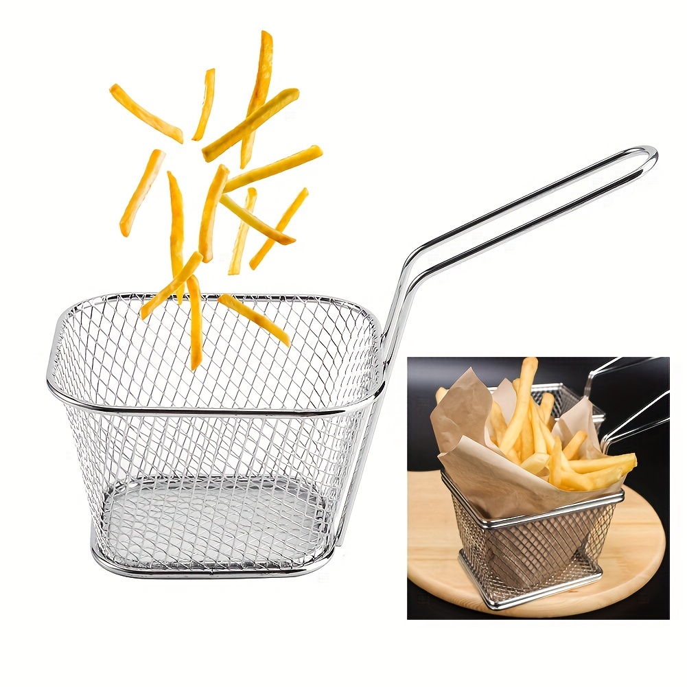 Upgrade Your Kitchen With A Stainless Steel Mini French Fries Basket -  Perfect For American Snacks & Bbqs! - Temu United Arab Emirates