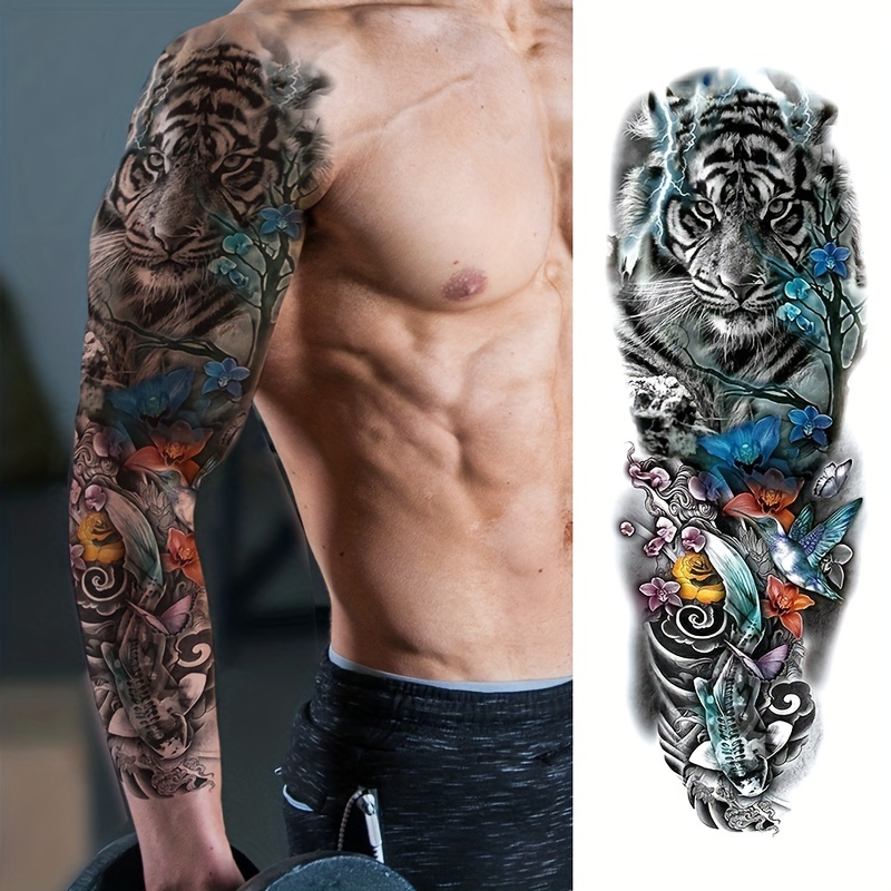 Traditional Old School Temporary Big Tattoo Arm Shoulder Chest Palm Back  Sticker
