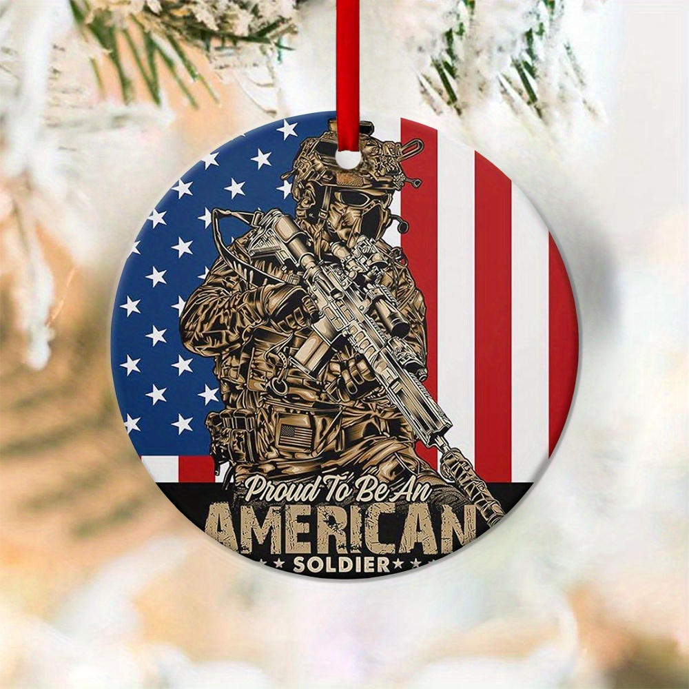 1pc, American Flag Combat Boots Acrylic Decoration Car Interior Hanging  Ornaments Christmas Tree Ornaments Gifts For Relatives Friends Necklace,  Scene