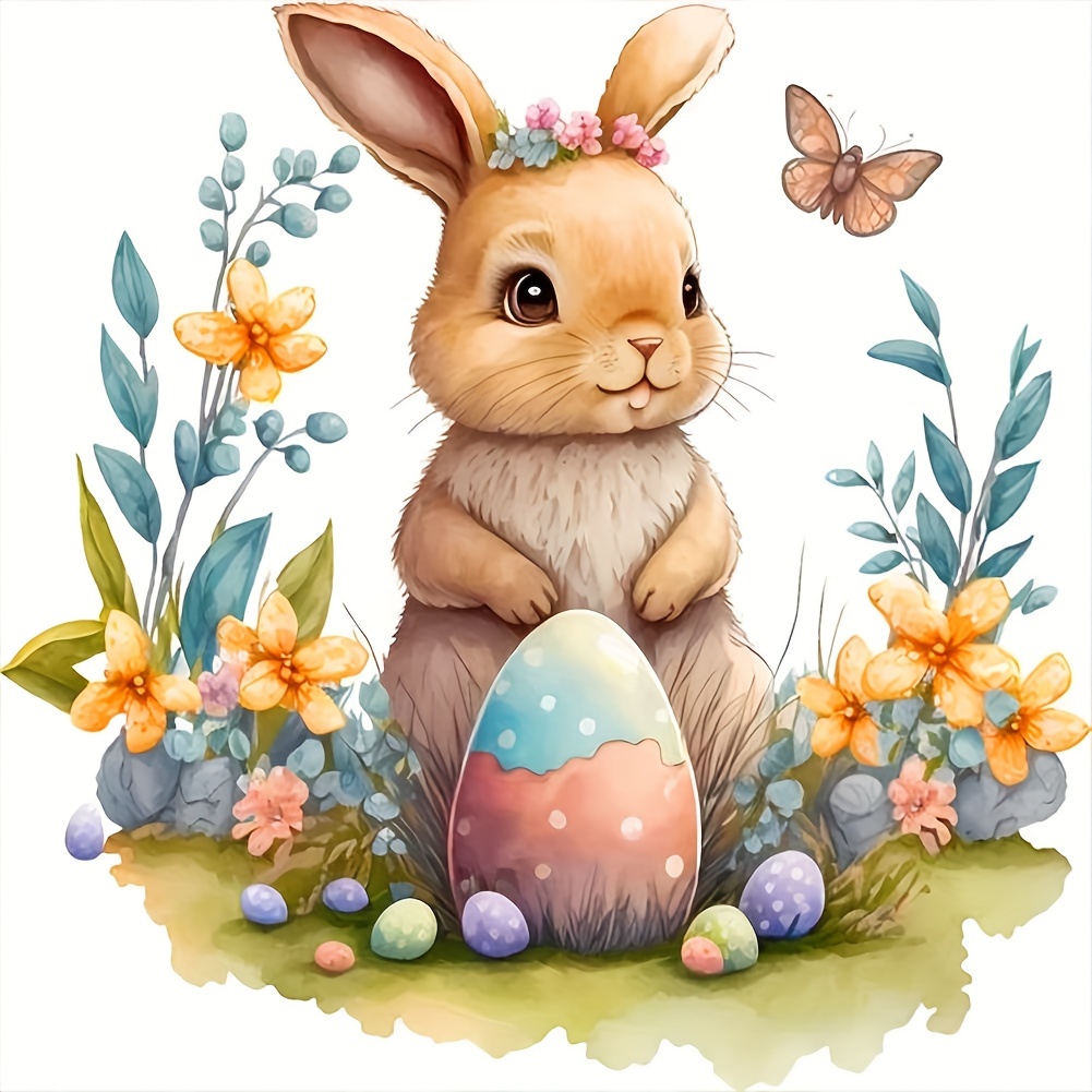 Easter Greeting Cards DIY Diamond Painting Card Bunny Egg Diamond  Embroidery Mosaic Cartoon Postcards Diamond Art
