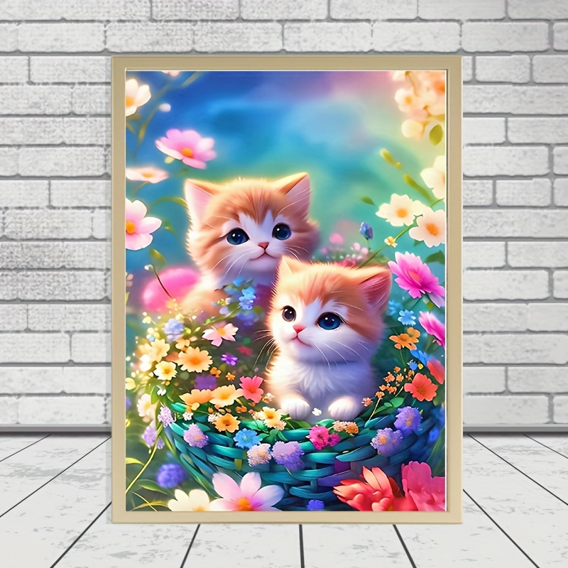 5D DIY Diamond Painting For Adults And Beginners Frameless Cat Diamond  Painting For Living Room Bedroom Decoration 20*20cm/7.87inx7.87in