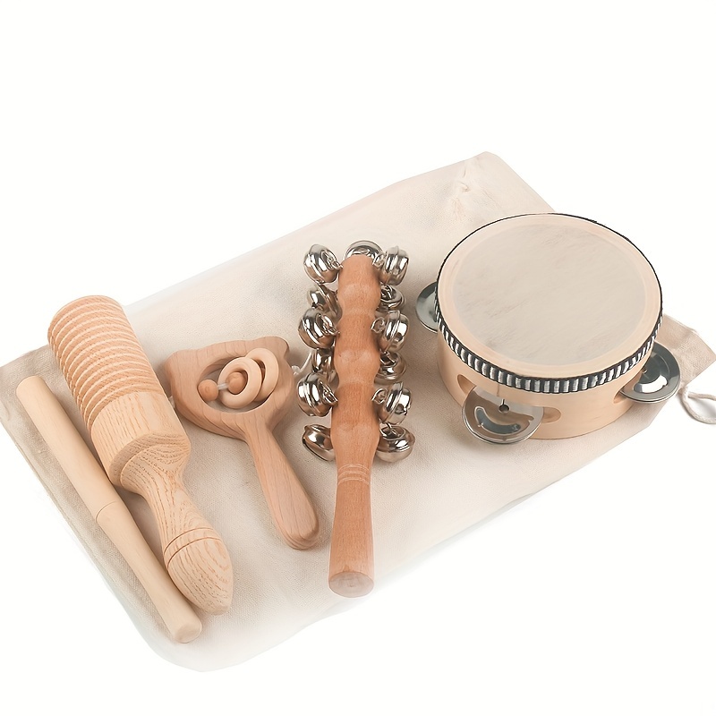Shaker d'oeufs en bois naturel pour enfants Instrument de percussion  musicale 2 pièces