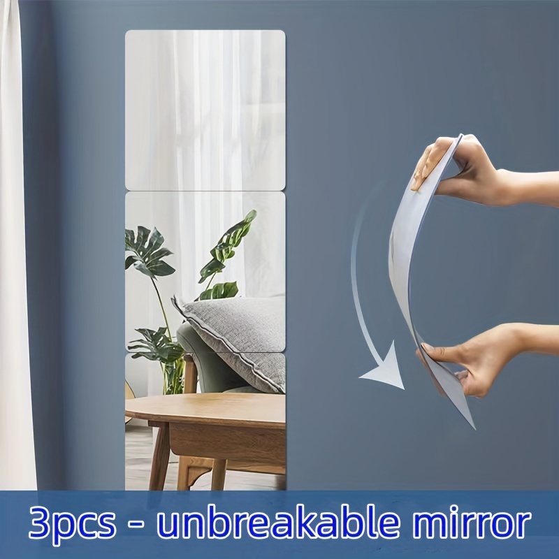 2023 New Hot Flexible Mirror Sheets,mirror Paper Self Adhesive Roll  Stickers Non Glass Self Adhesive Mirror Tiles Self Adhesive Sheets,great  For Craf