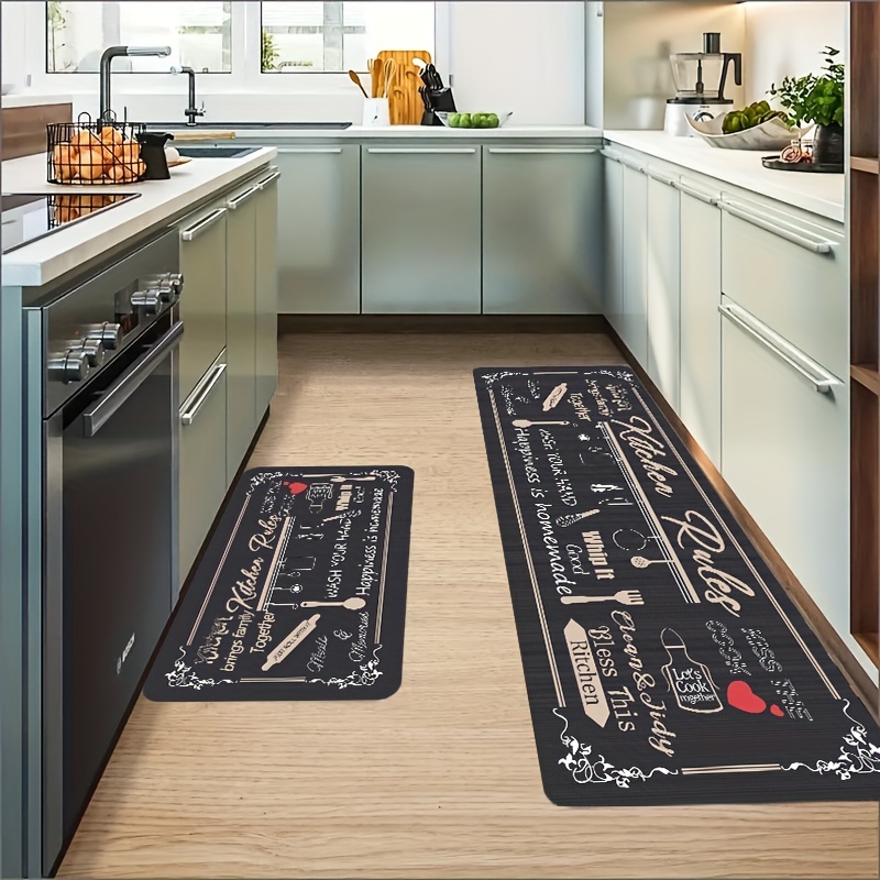 1pc Chef Digital Printed Kitchen Mat, Modern Polyester Non-slip