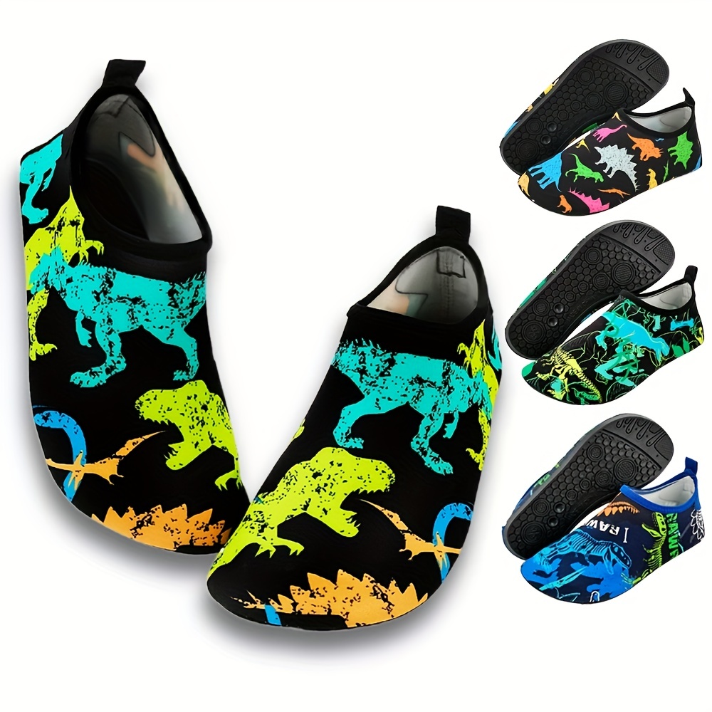 Chaussures De Natation Pour Enfants Black Dinosaurs Pour Filles Et