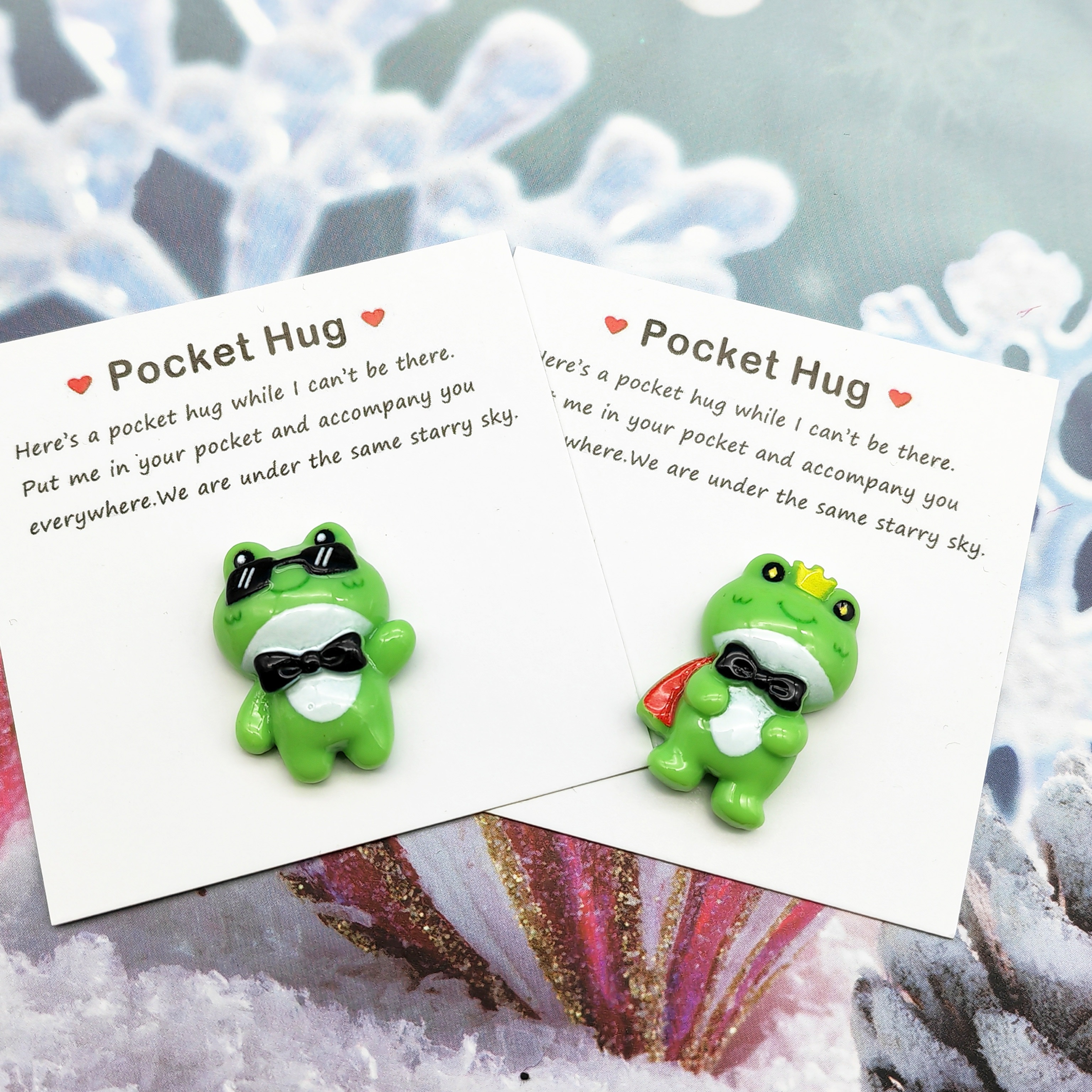 1pc, Cute Mini Frog Pocket Hug Gift, Friend Gift, Loved One Gift, Greeting  Cards With Mini Animal Ornaments, Teenager Stuff, Cheap Stuff, Weird Stuff