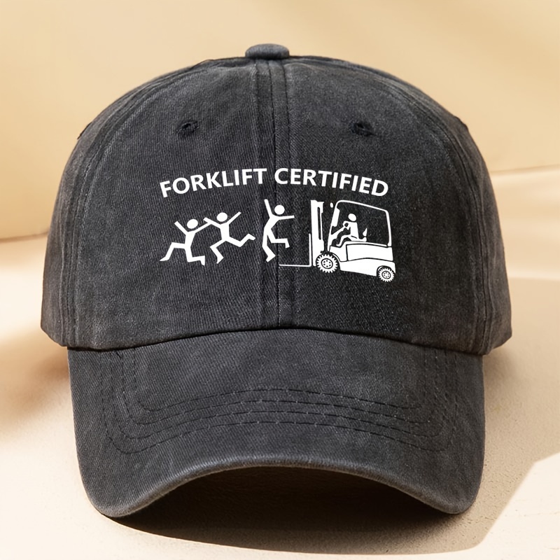 Funny Hat Forklift Certified Hat for Men Dad Hats Graphic Hats 