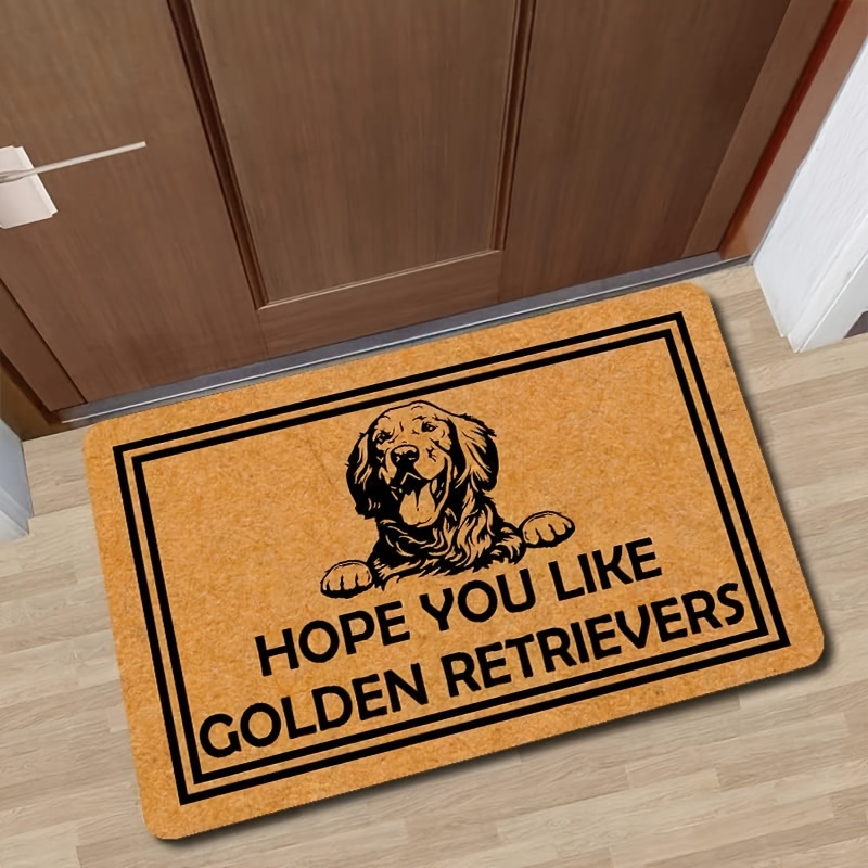 1pc Large Dog Letter Slogan Design Door Mat Cartoon Cute Anti-slip