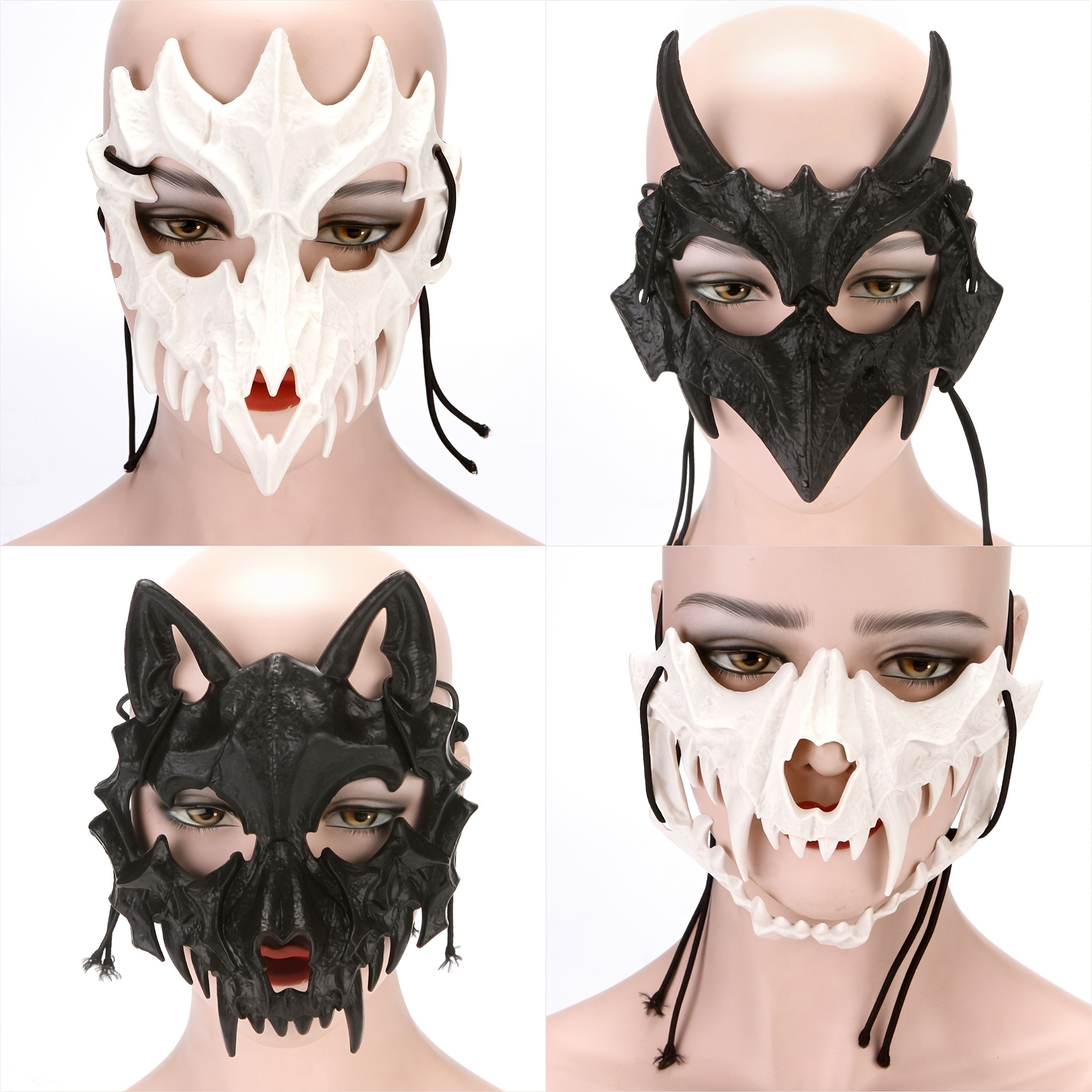 Therian Mask Wolf Halloween Costume for Men Scary Animal Furry Head Novelty  Special Use Cosplay Latex