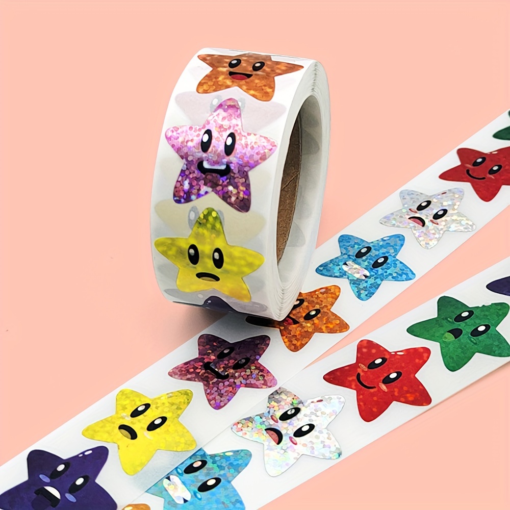 500 Uds 25mm Pegatinas de Estrellas para Recompensa Niños en Escuela Aula  Autoadhesivas pegatinas de recompensa con Purpurina Láser Star Stickers  para Profesores Padres Manualidades (8 Colores) : : Oficina y  papelería