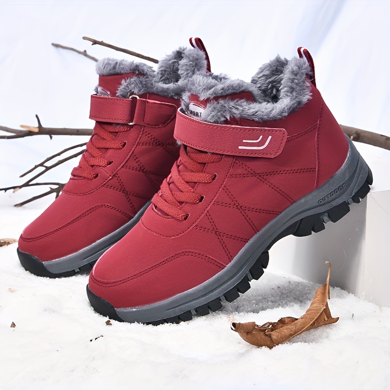 Women's Side Zipper Winter Plush Inner Thermal Snow Boots - Temu