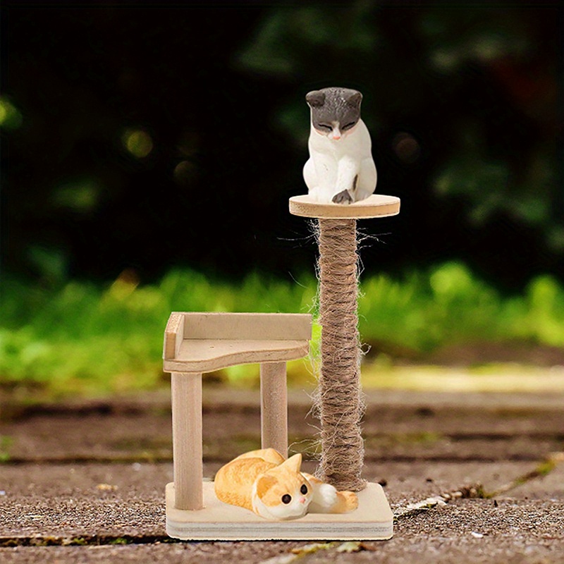 Cat Figurines Realistic Cat Dollhouse Accessories 1:12 Scale - Temu Canada