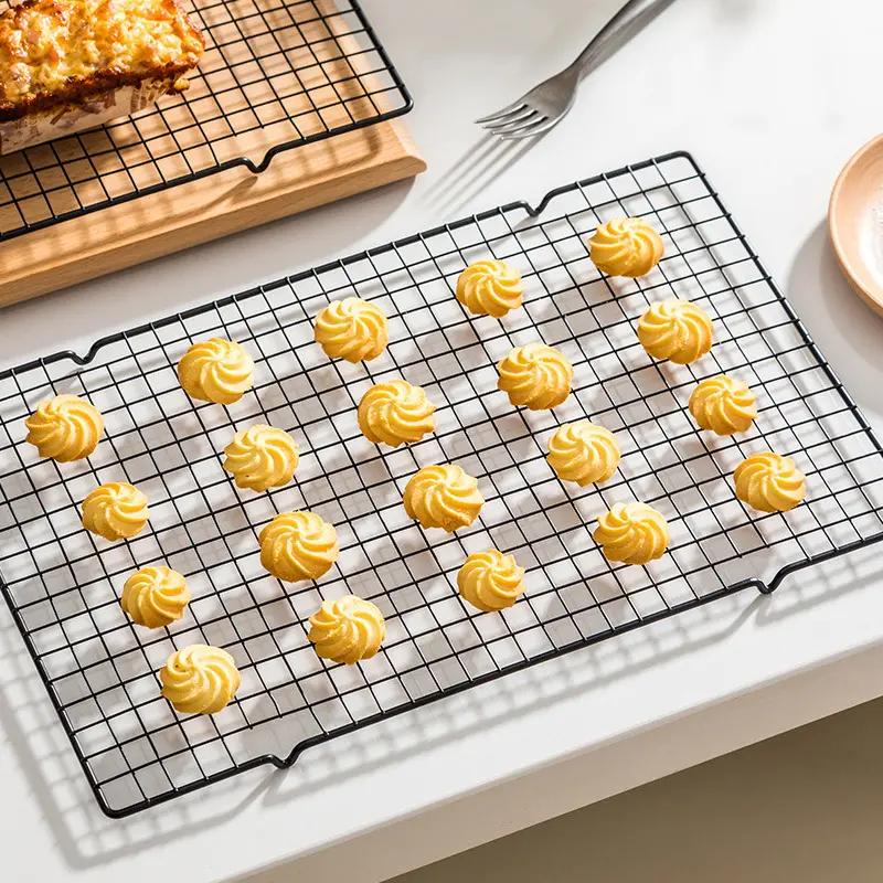 304 Stainless Steel Baking Tray with Pastry Cooling Grid Rack Nonstick Cake  Pan Home Deep Oven