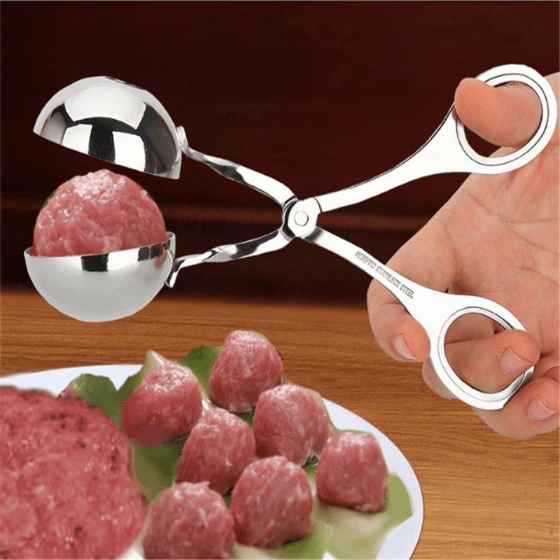 1set Plastic Meatball Making Tool, Modern White Meatball Scoop For Kitchen