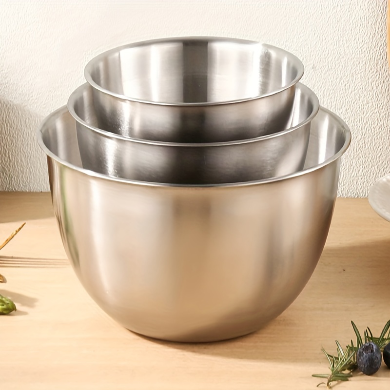 Stainless Steel Mixing Bowl Set 3 Sizes For Fruits And - Temu
