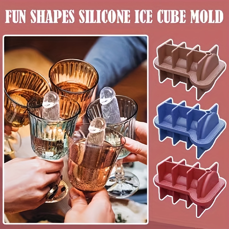 1pc, Silicone Ice Cube Tray Bulldog Ice Mold Creative Whiskey Ice