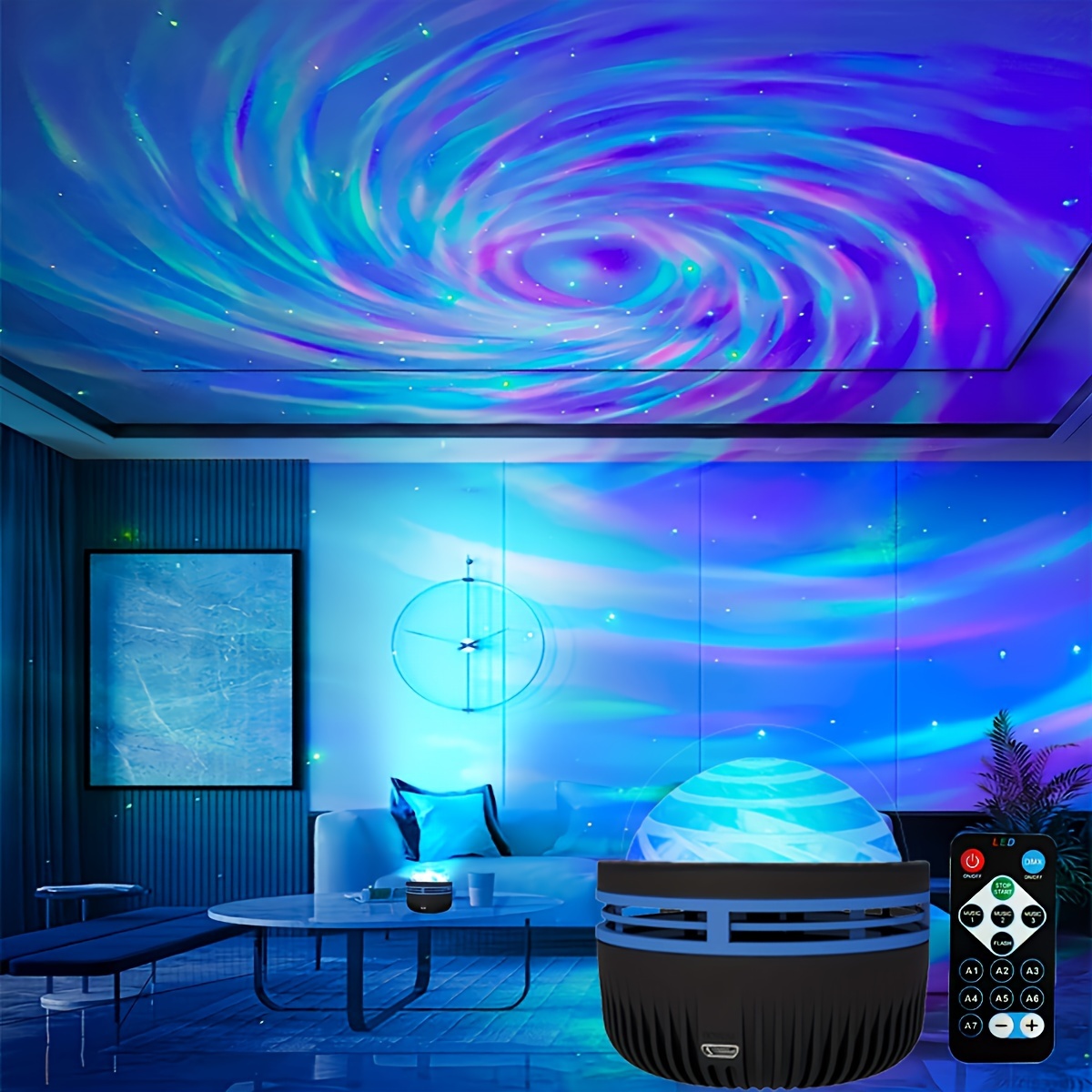 Star Projector Galaxy Lamp Starry Sky Night Light for Kids 3 Colors Star  Sky Light Projector 360 Degree Rotating Rechargeable Cosmos Celestial Night