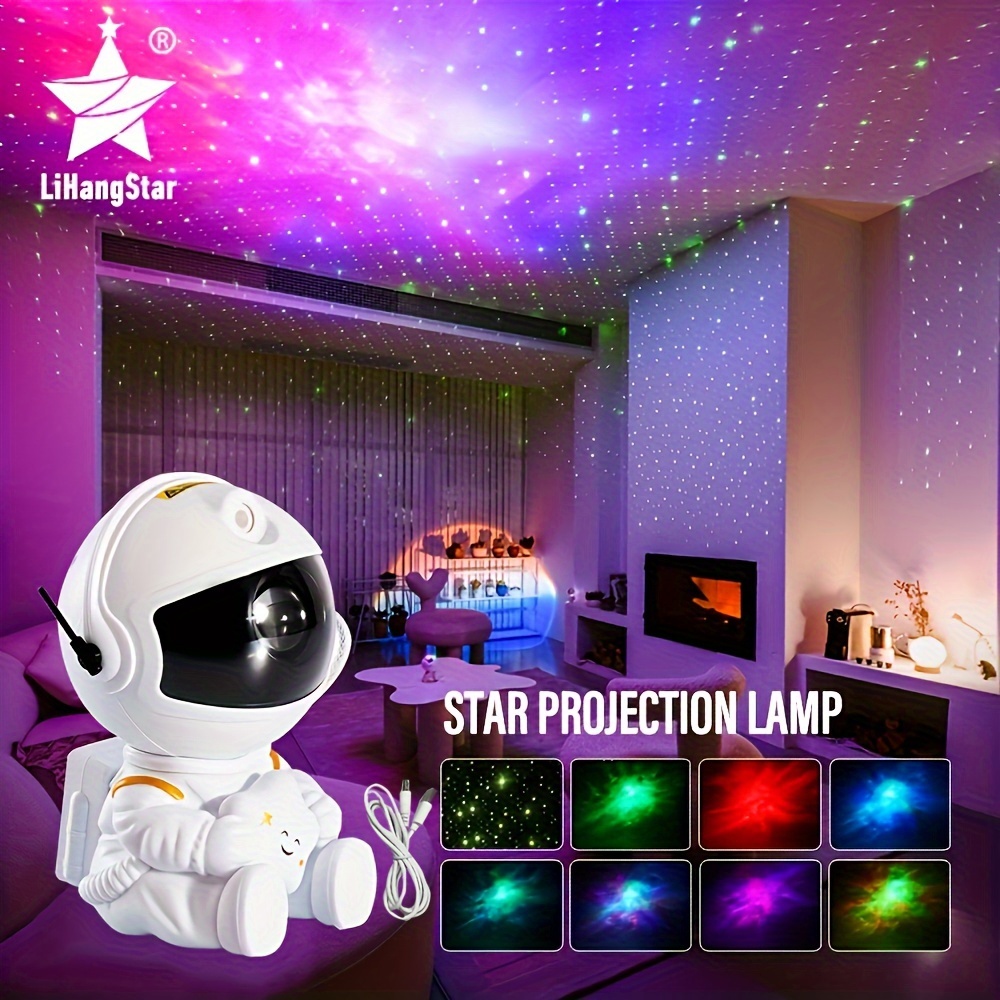 1 Proyector De Estrellas Para Dormitorio, Proyector De Luz De Astronauta,  Proyector Galaxy Para Techo Galaxy Star Light, Negro/blanco, Para Decoración