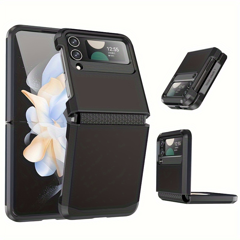 Hinge Protector ] Fashion Luxury Litchi Pattern Monogram PU Leather Mobile  Phone Case for Samsung Galaxy Z Flip 5 5G Flip4 Flip3 Casing,Z flip5 Hard  Back Cover - 3 Colors