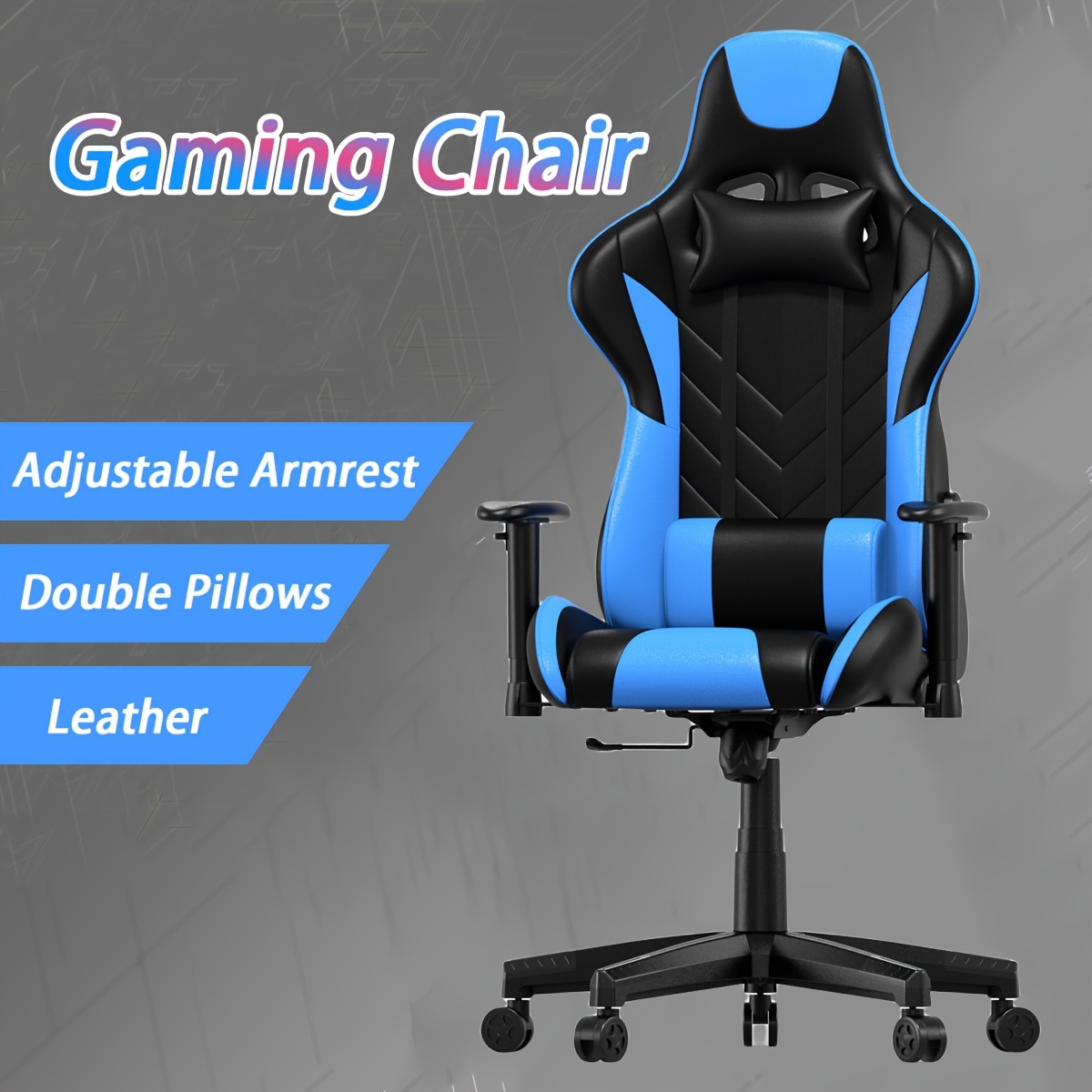 Office Chair Computer Desk Chair Gaming - Ergonomic Mid Back Cushion Lumbar  Support with Wheels Comfortable Blue Mesh Racing Seat Adjustable Swivel