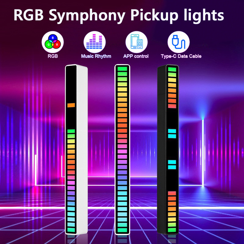 Mais novo jogo de controle voz ícone luz grb led música atmosfera flash  acrílico lâmpada luz