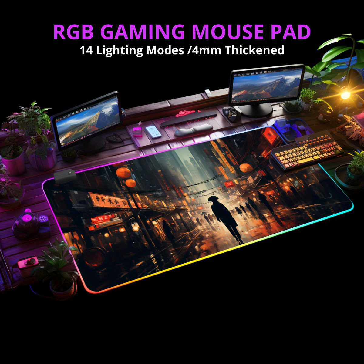 Large Extended Gaming Mouse Pad Mat XXL, Stitched Edges, Waterproof, Ultra  Thick 5mm, Wide & Long Mousepad 36”x12”x.20 Black