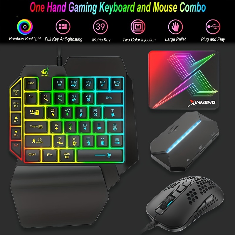 Gaming Keyboard One handed Tastiera Gioco Portatile A Mano - Temu