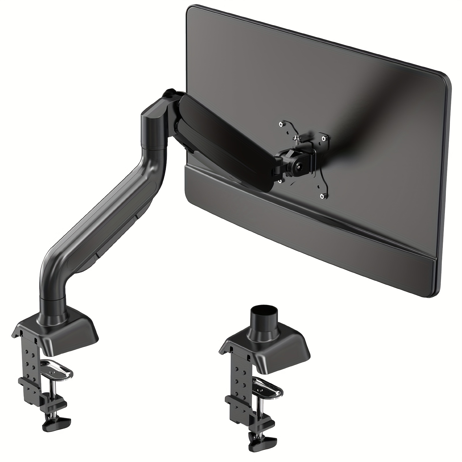 Soporte de pared para monitor doble, brazo de monitor de pared con resorte  de gas para pantallas planas/curvas de 17 a 32 pulgadas, cada una soporta