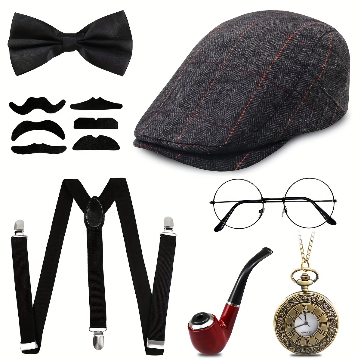 Hombre S Gangster Disfraz Y Accesorios Set Steampunk Chaleco Peaky Blinders  Chaleco Reloj de bolsillo 1920s Hombres Gatsby Cosplay Outfit