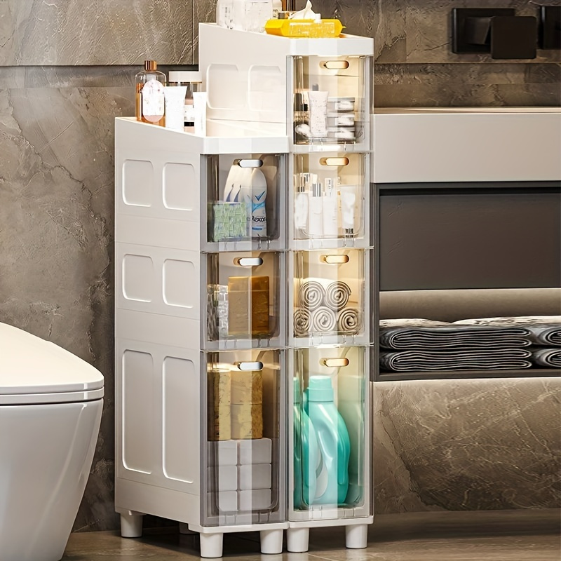 Toilet Gap Storage Rack Installation-Free Bathroom Toilet Locker Narrow  Floor Multi-Layer Toilet Gap Storage Rack