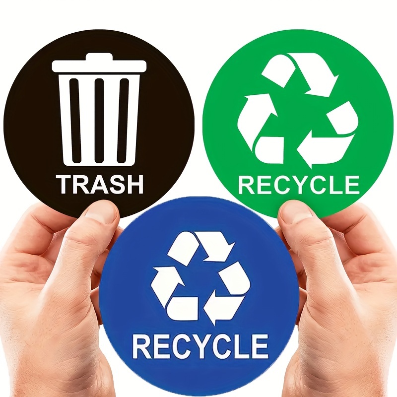 Hochwertige Recycling Mülleimer Aufkleber für draußen und drinnen