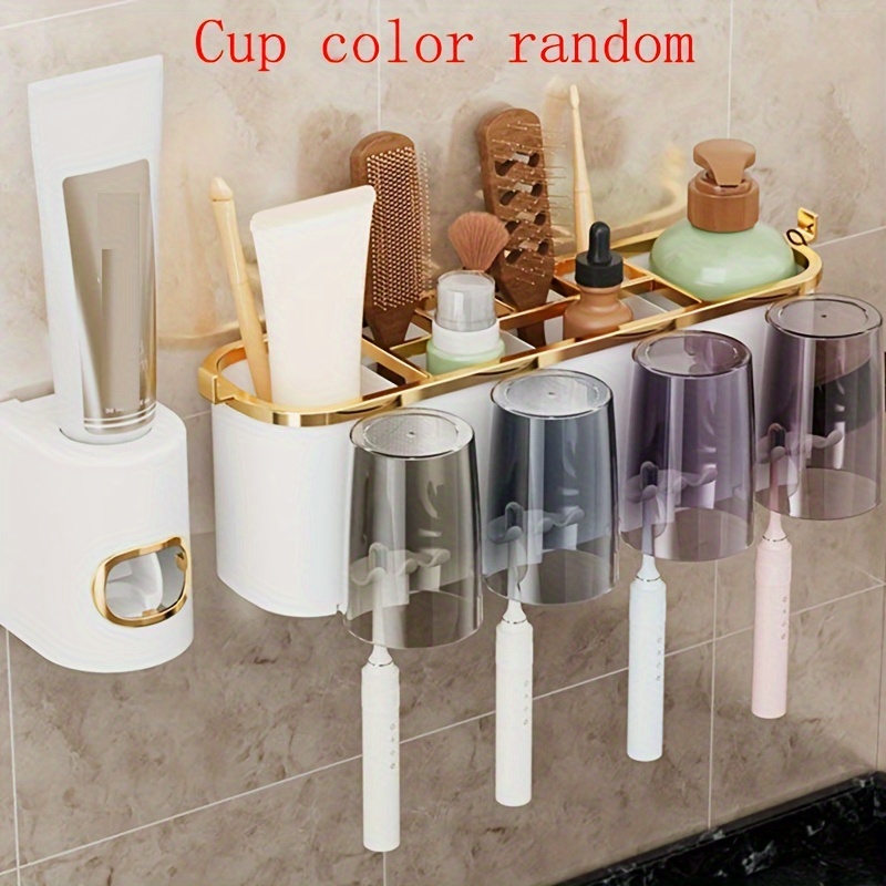 Hollow Design Toothbrush Holder And Toothpaste Holder Set - Temu