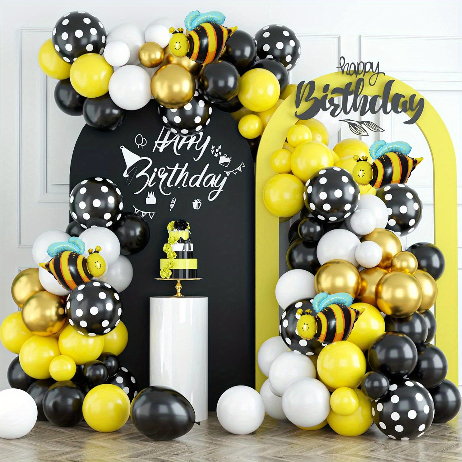 Ballons joyeux abeille en Latex, 20 pièces, fournitures pour fête  prénatale, anniversaire, thème abeille, pour enfants - AliExpress