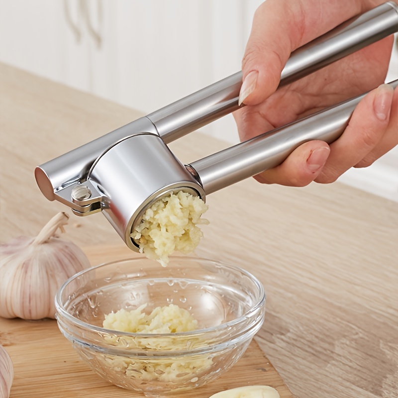 Multifunctional Stainless Steel Garlic Press - Easy Manual Garlic Mincer,  Slicer, Dicer, And Grater For Kitchen Tools - Temu
