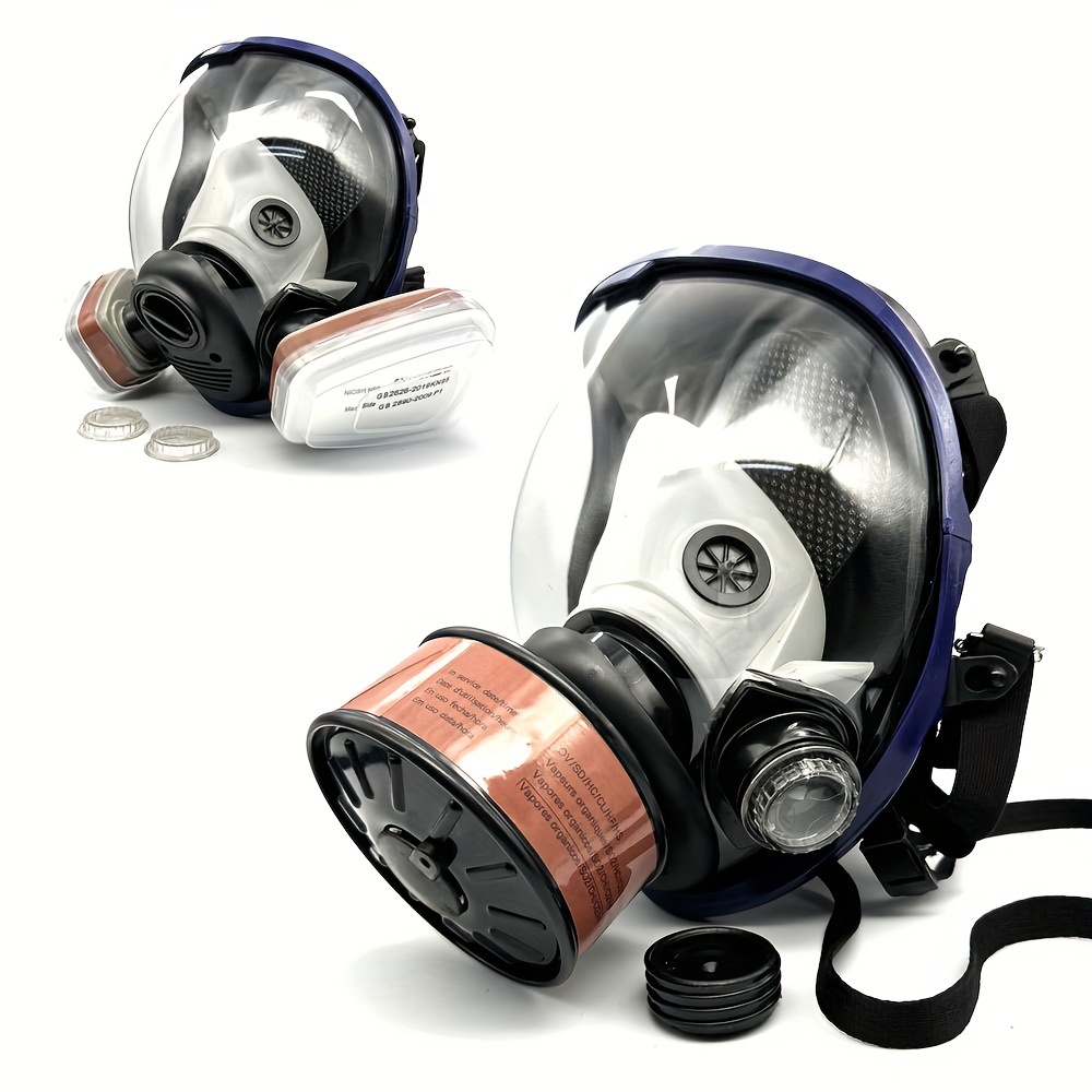 Máscara respiratoria reutilizable de cara completa - Respirador químico de  polvo de gas orgánico con filtro para pulverizador, pulido a máquina