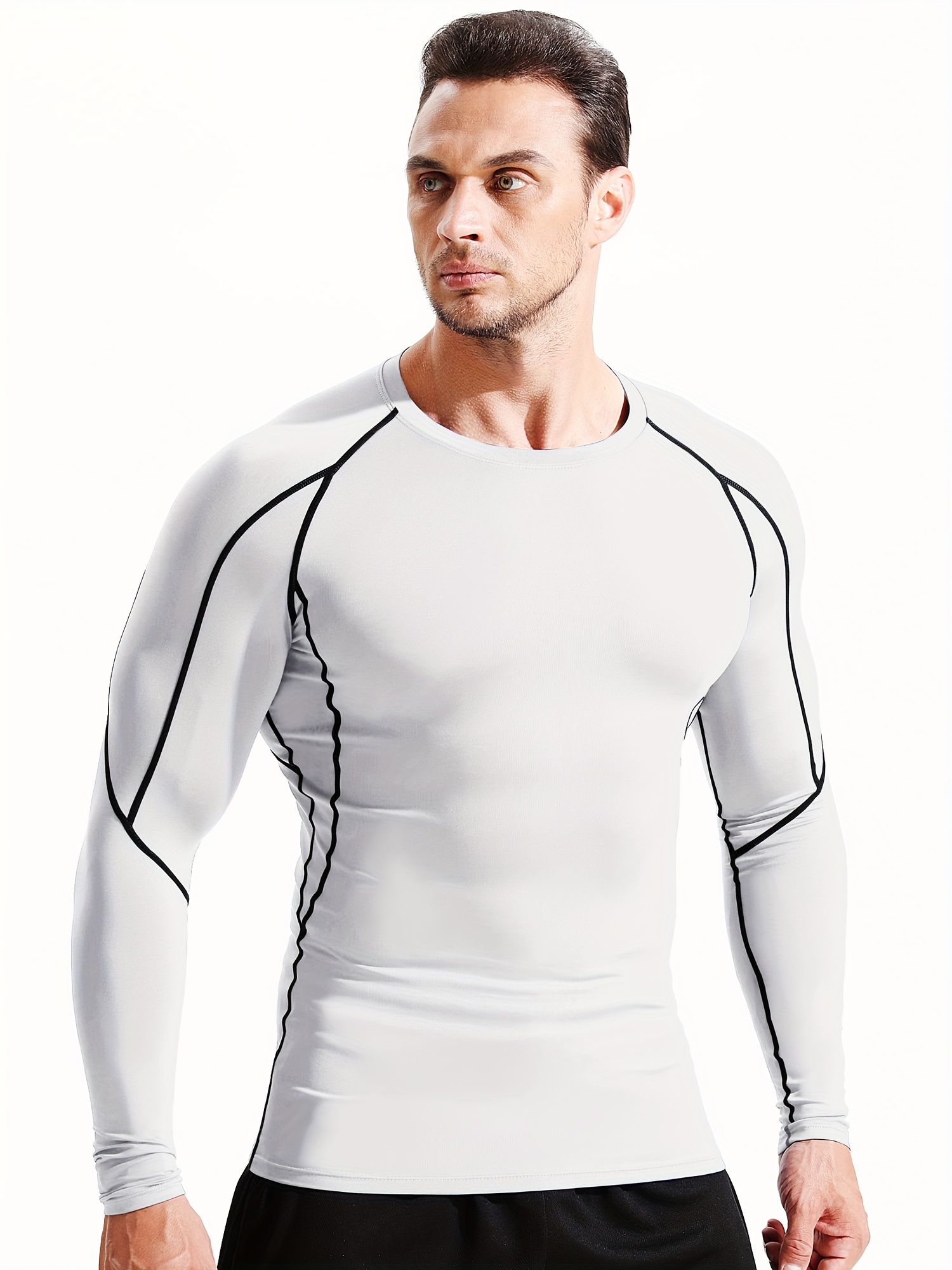 Long Sleeve Workout Shirts For Men - Temu
